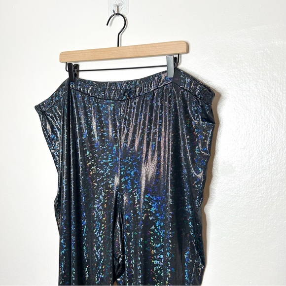 ASOS Design Holographic Pants High Rise Festival Party Pants Plus Size 26 - Picture 6 of 10
